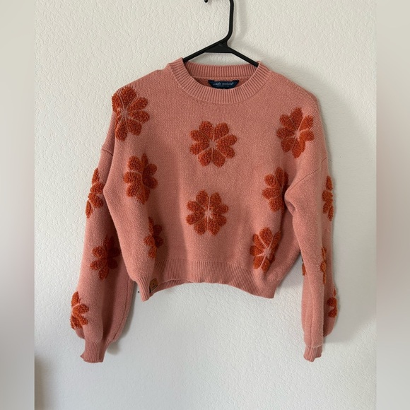 Simply Southern Sweaters - Simply Southern Floral Embroidered Crop Top Sweater